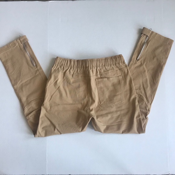 American Stitch Zipper Cotton Joggers | S | Khaki - Picture 8 of 9